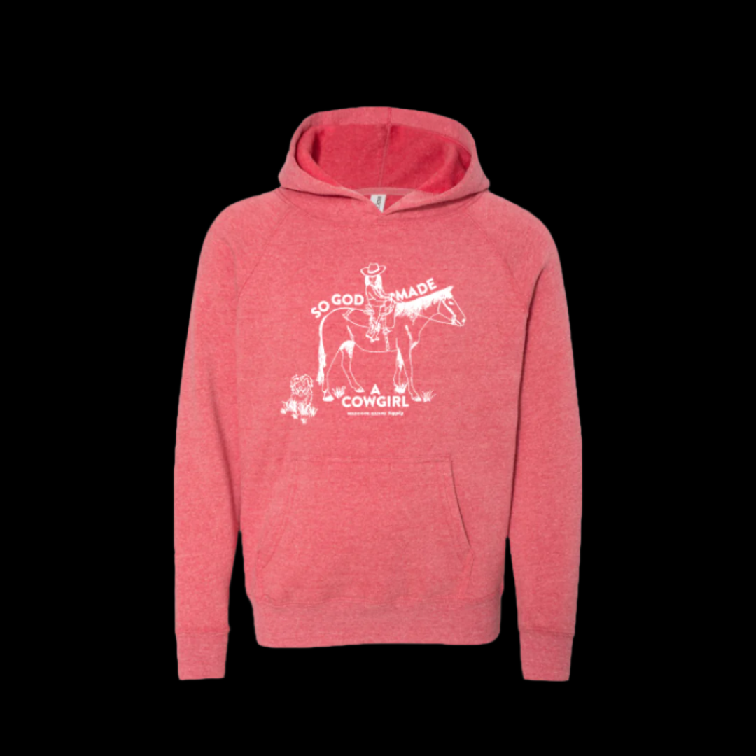 MRS God Made a Cowgirl Youth Hoodie