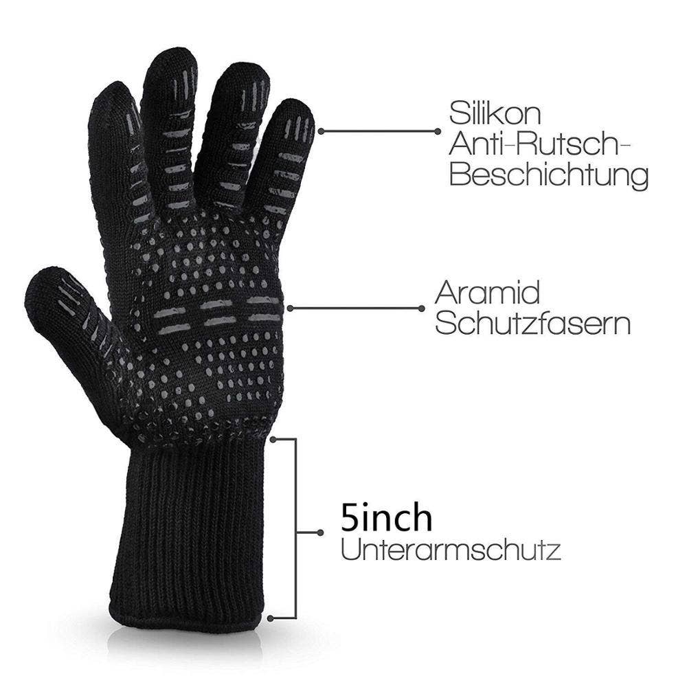 BBQ Grill Gloves Cut & 932°F Heat Resistant Gloves