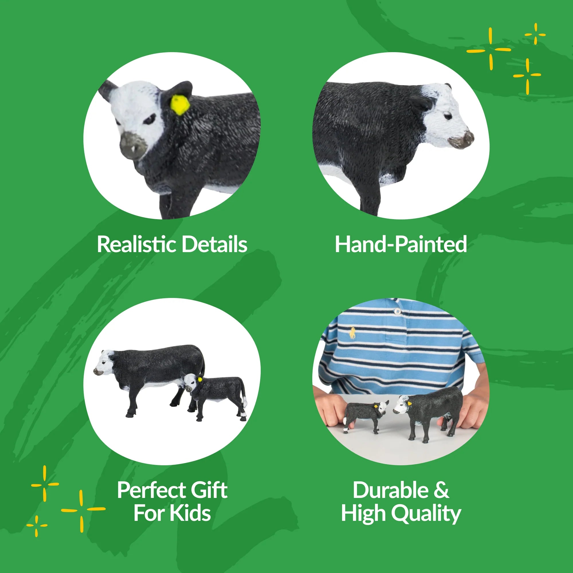 Big Country Toys Black Baldy Cow & Calf -429