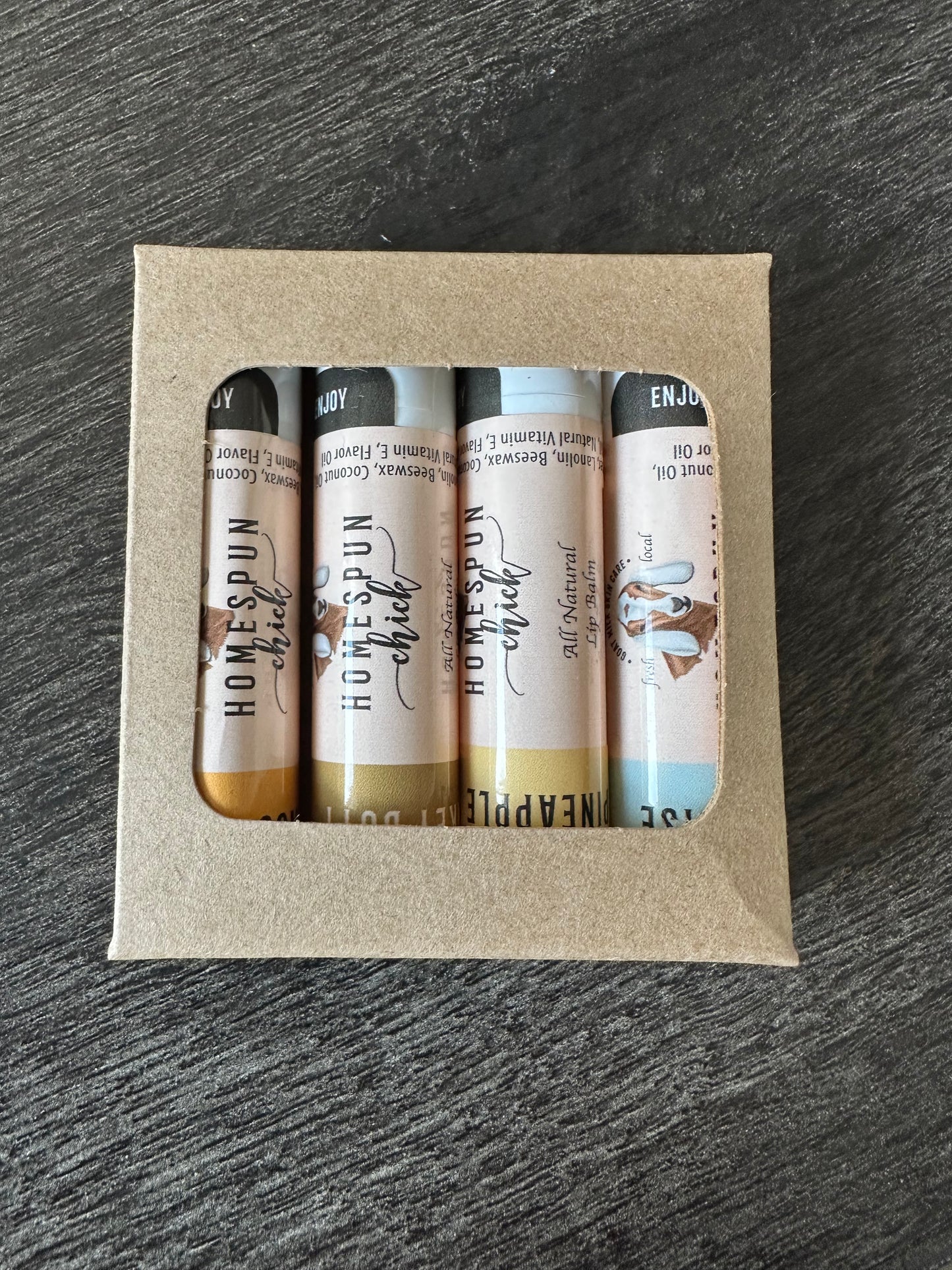HomeSpun Chick Goat Milk Lip Balm - 4 Pack