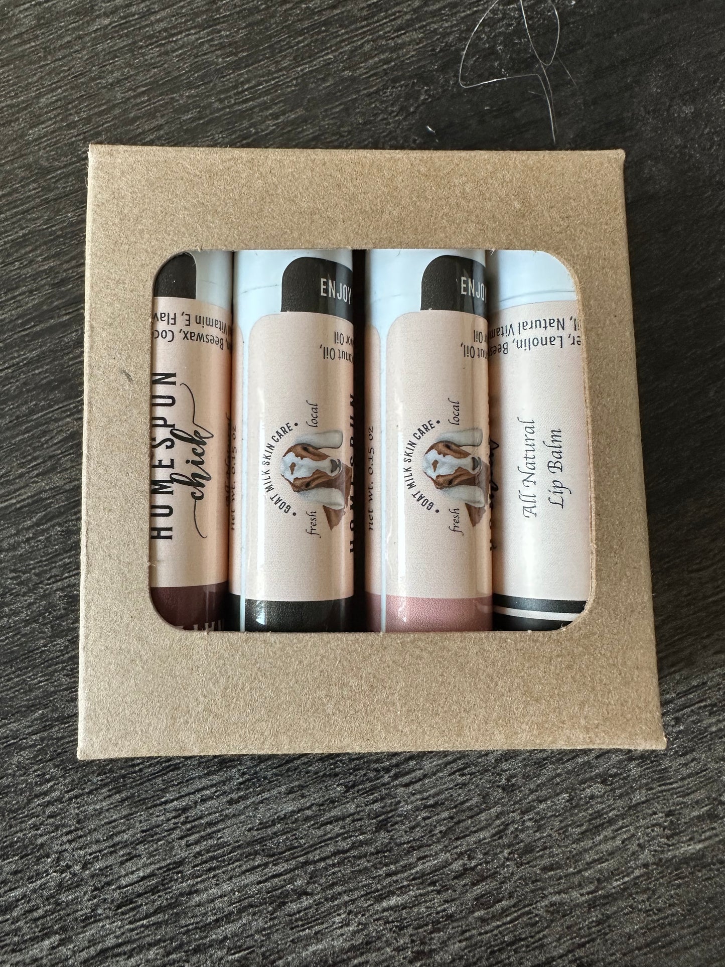 HomeSpun Chick Goat Milk Lip Balm - 4 Pack