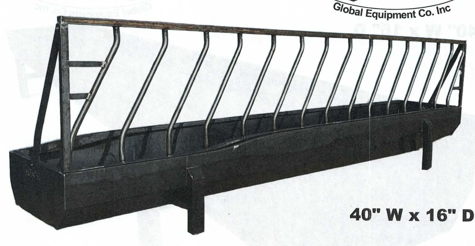 Apache Feed Bunk W/Legs & Flip Up Feed Panel - 16" x 40" x 20'