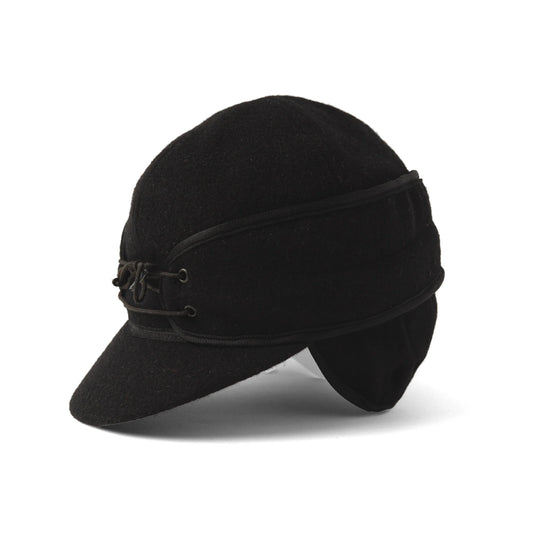 Crown Cap - Railroad Front Lace - Black