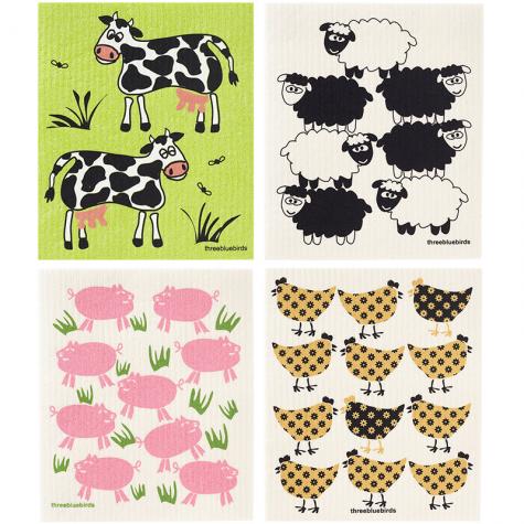 Swedish Dishcloths -Barnyard - set of 4 - 950109