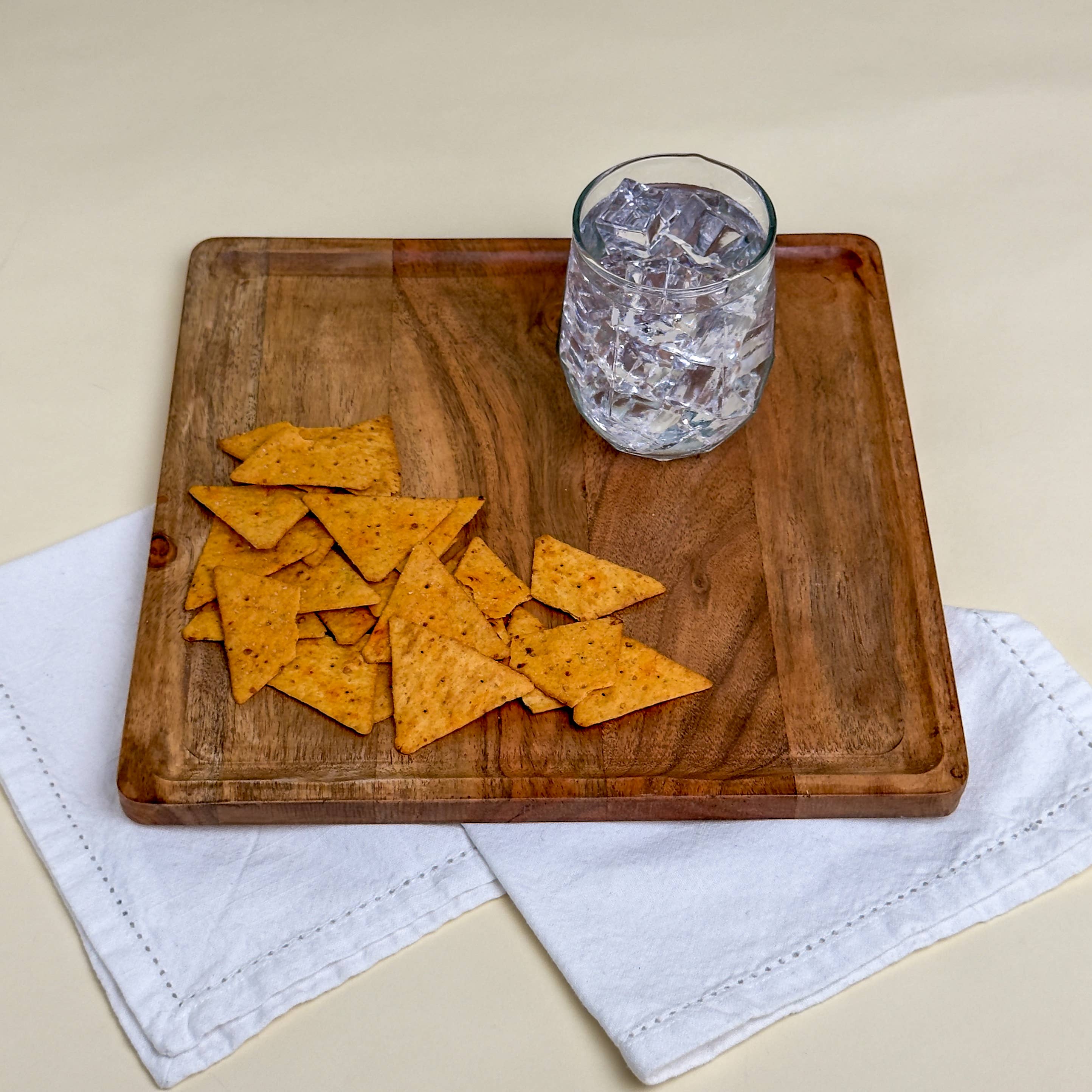 Rustic Wood Square Serving Tray - LG