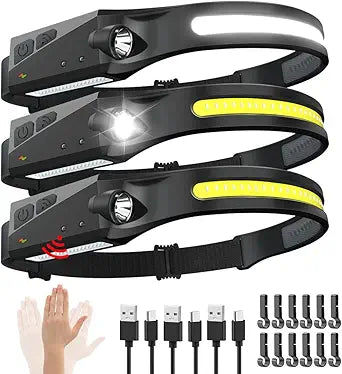 Rechargeable Head lamp with 2 Spotlights