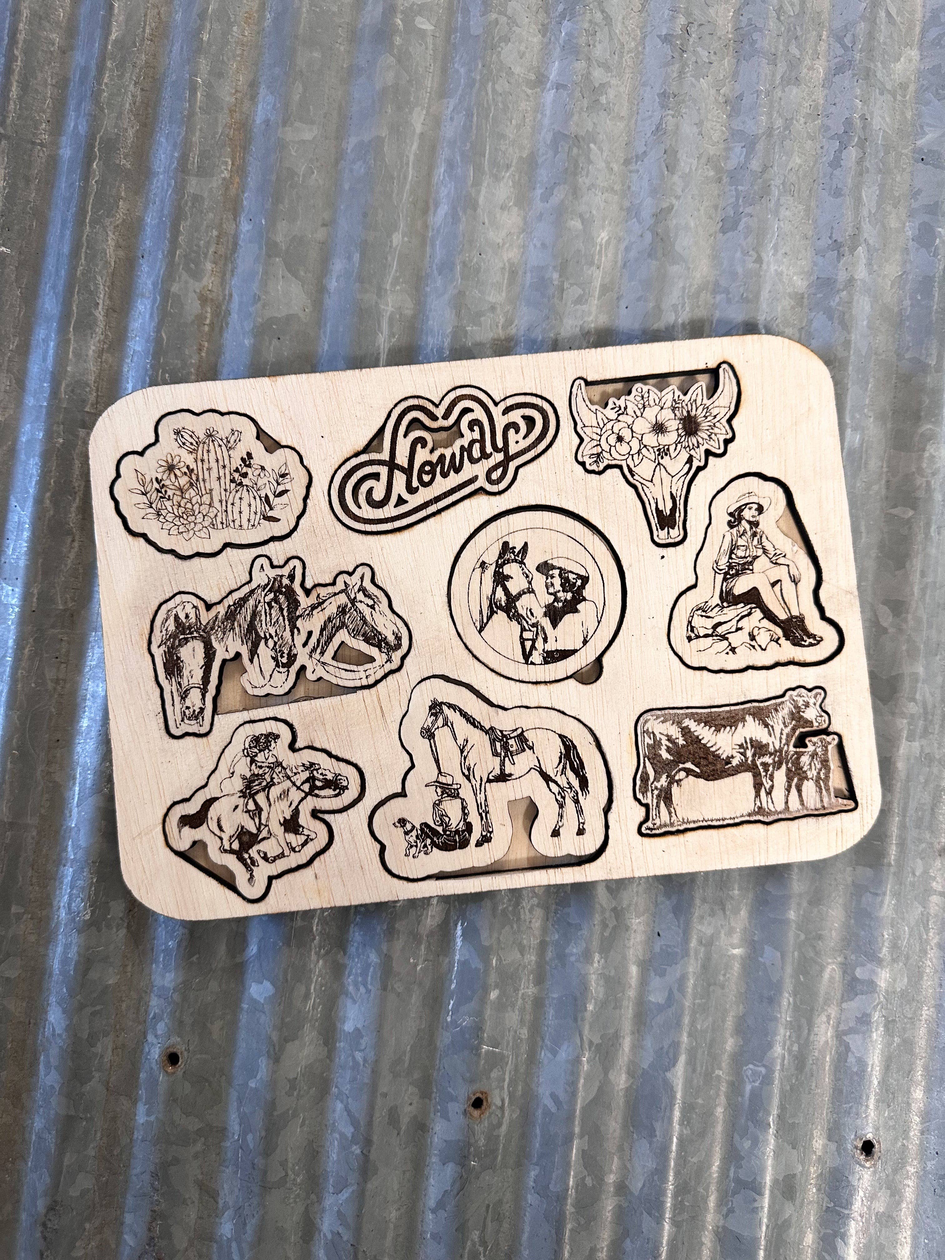 Western Kids Cowgirl Puzzle - Howdy