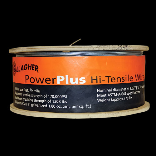 Gallagher 1/2 Mile Hi-Tensile Wire 2640'- Wood Spool -  A303