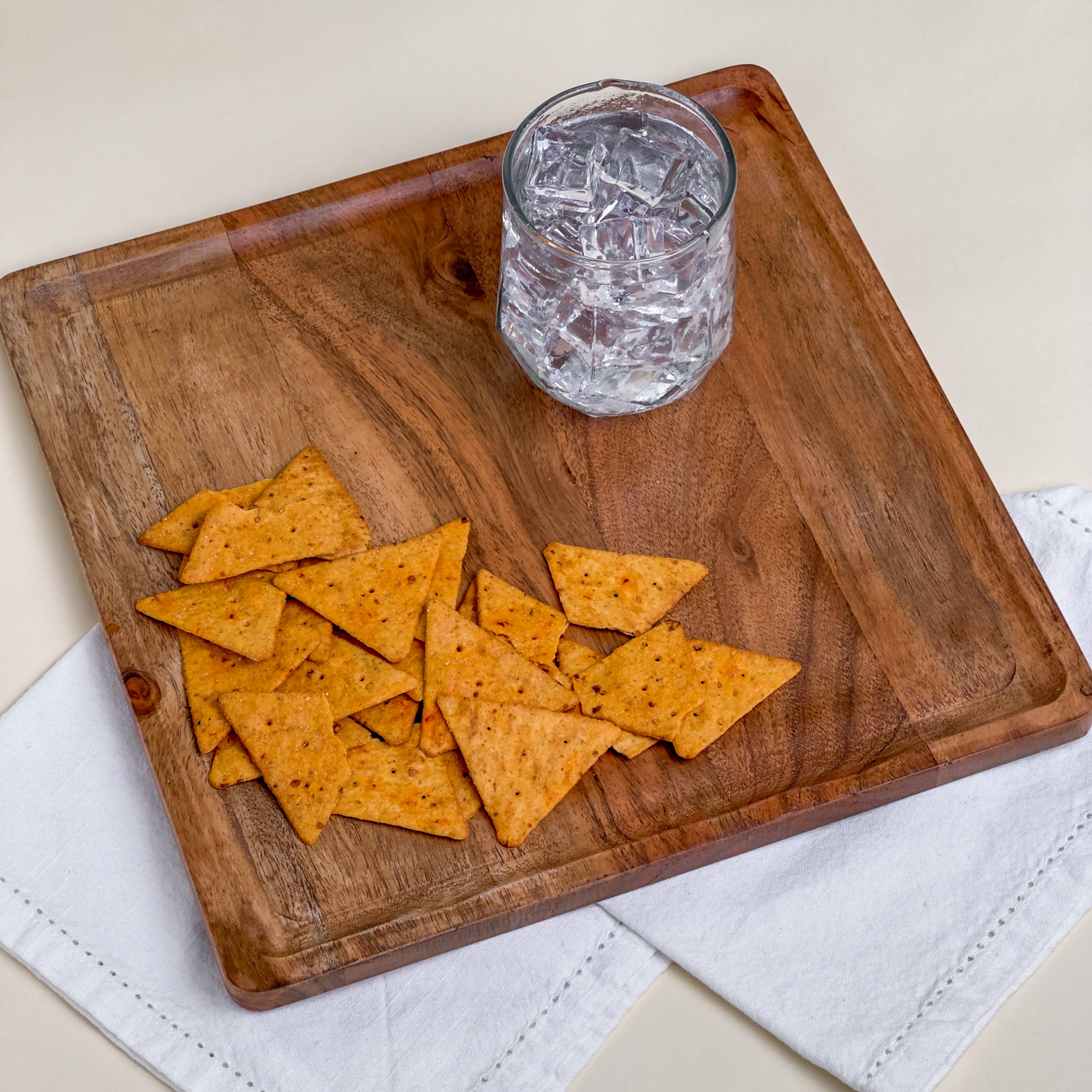 Rustic Wood Square Serving Tray - LG