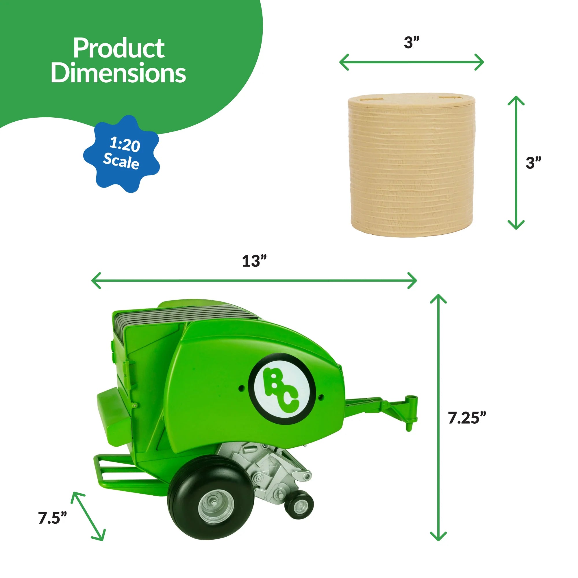 Big Country Toys Green Round Baler - #490