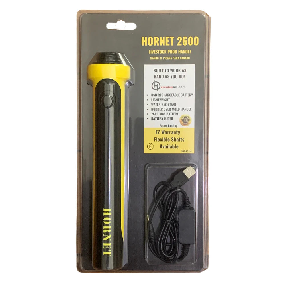 HerculesAg - Hornet 2600 USB Rechargeable Electric Livestock Prod Handle in Plastic Clamshell