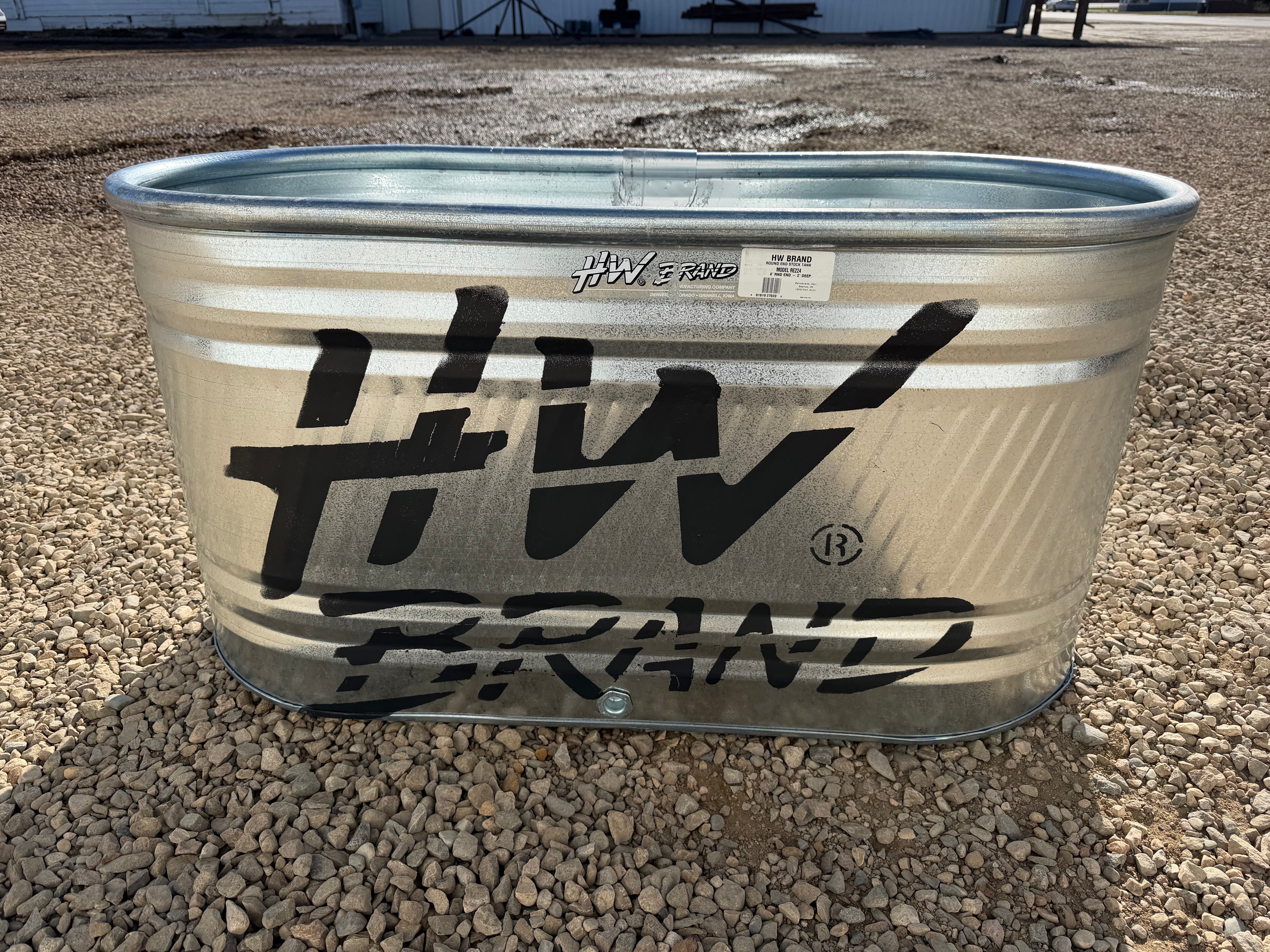 HW 4' Round End Water Tank - 100 Gallon