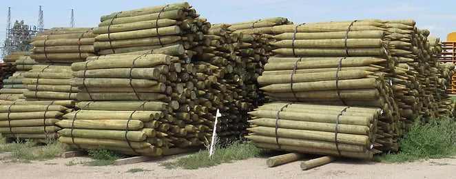Green Treated Wood Posts - Blunt