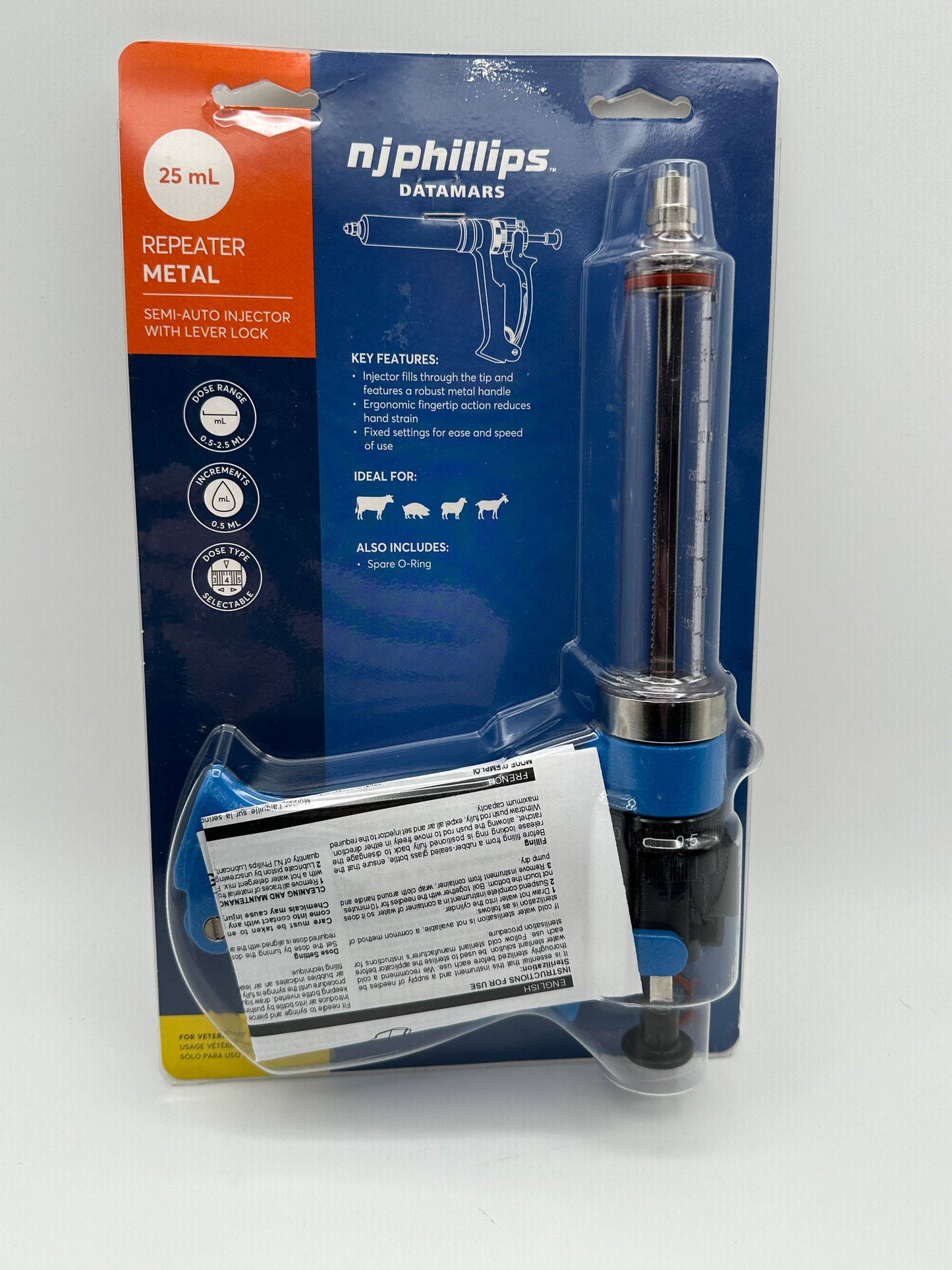 NJ Philips Pistol Grip Syringe - 25ML - METAL