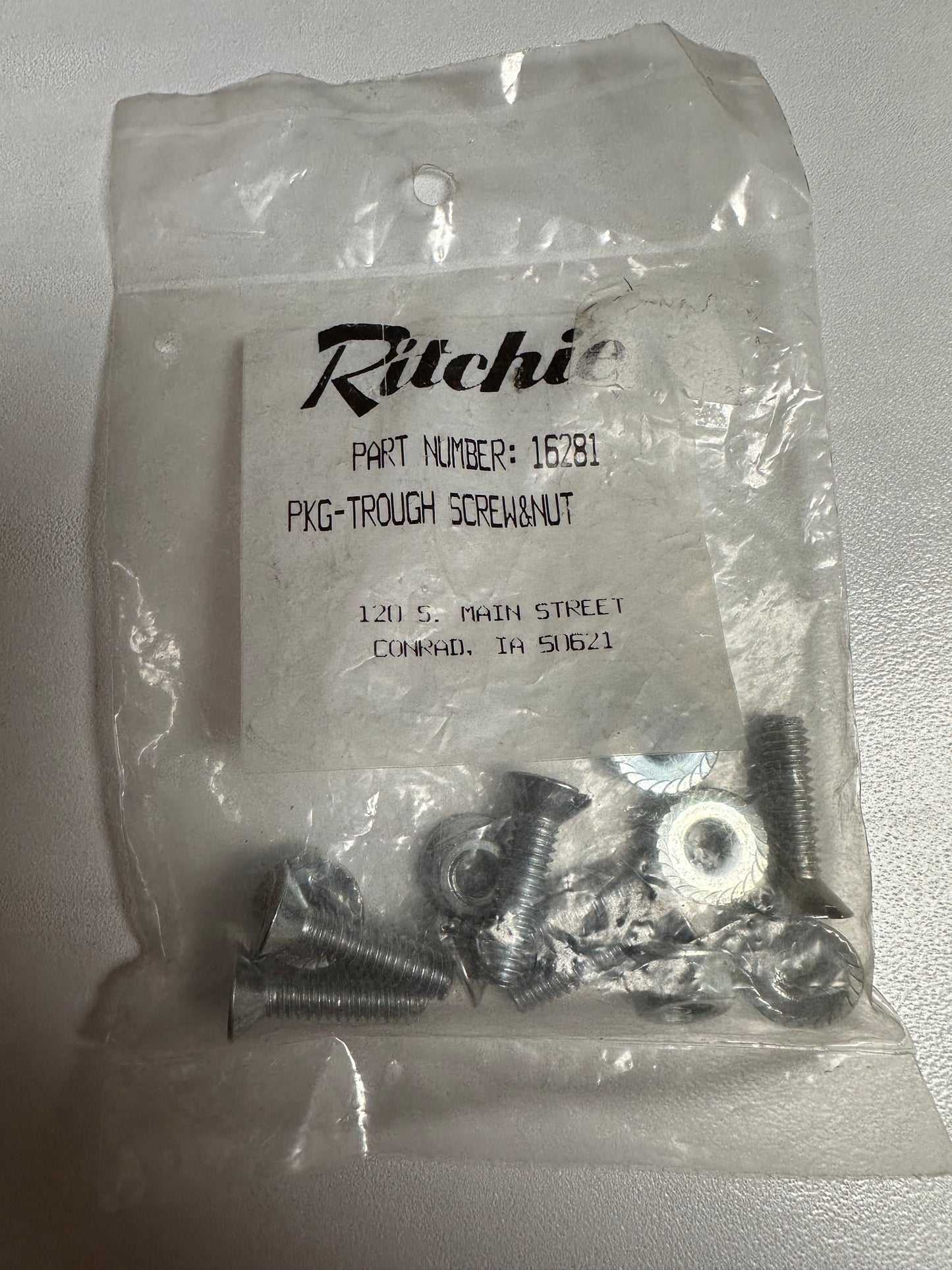 #16281 - Ritchie Trough Screw & Nut