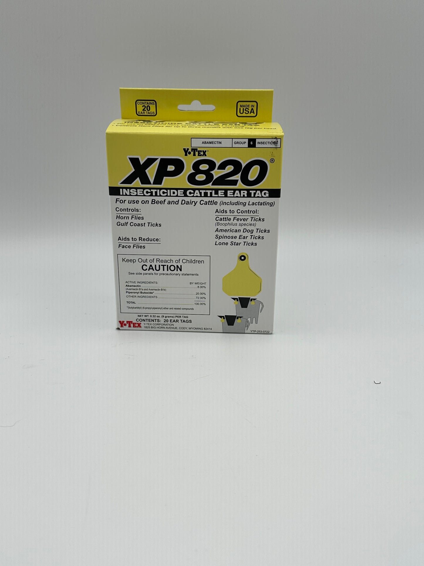 XP 820 Insecticide Cattle Ear Tag - Synergized - Yellow