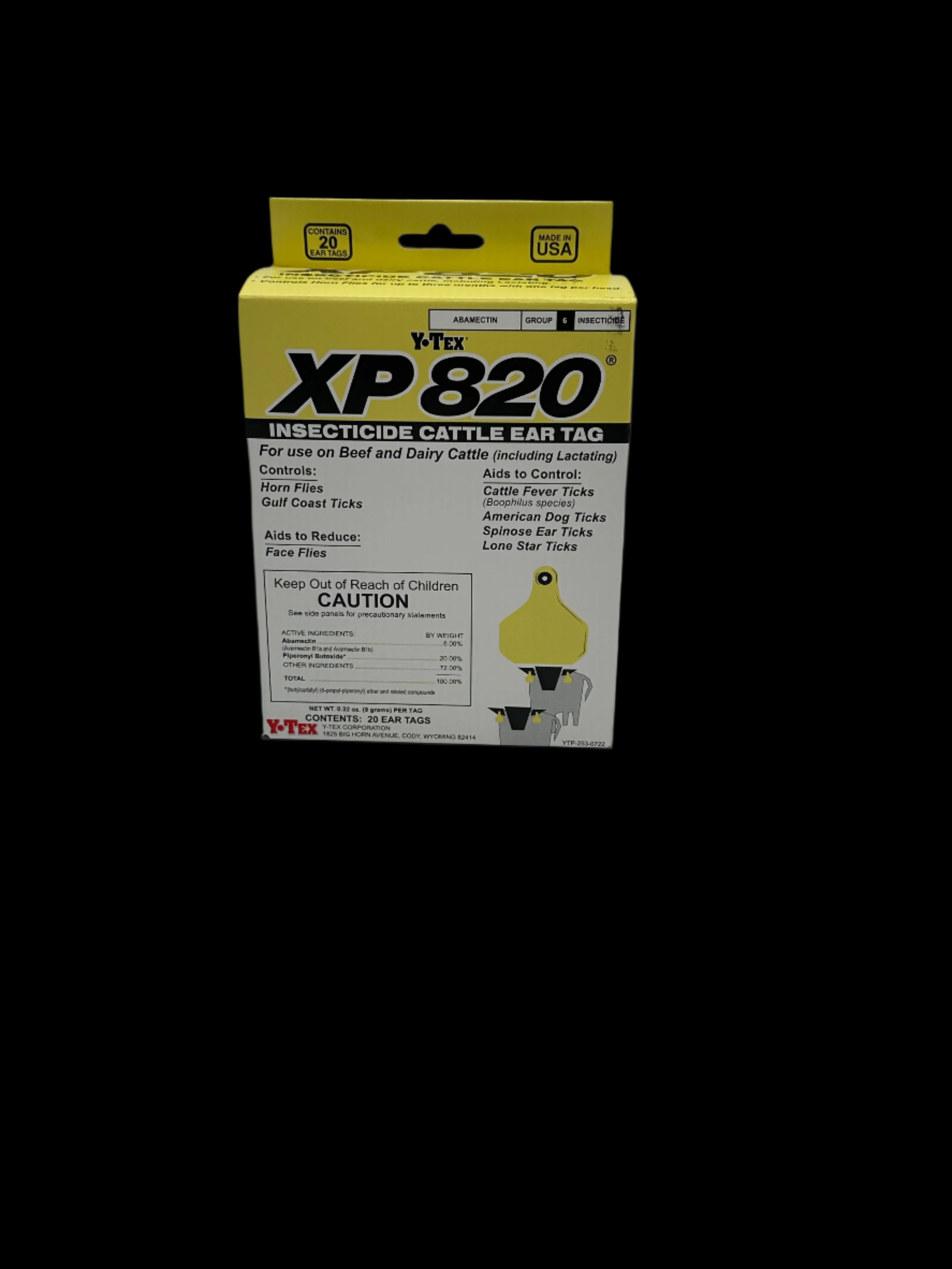 XP 820 Insecticide Cattle Ear Tag - Synergized - Yellow
