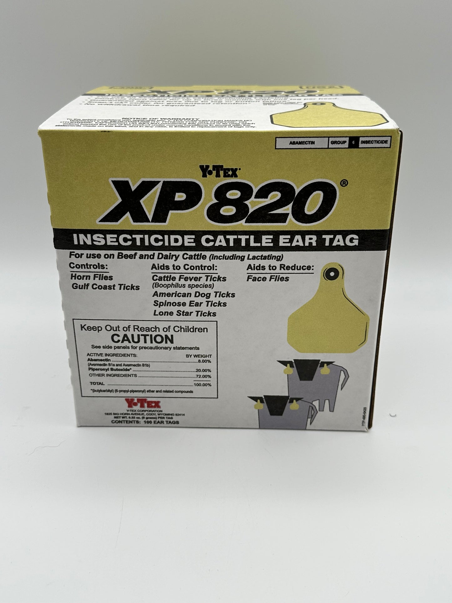 XP 820 Insecticide Cattle Ear Tag - Synergized - Yellow