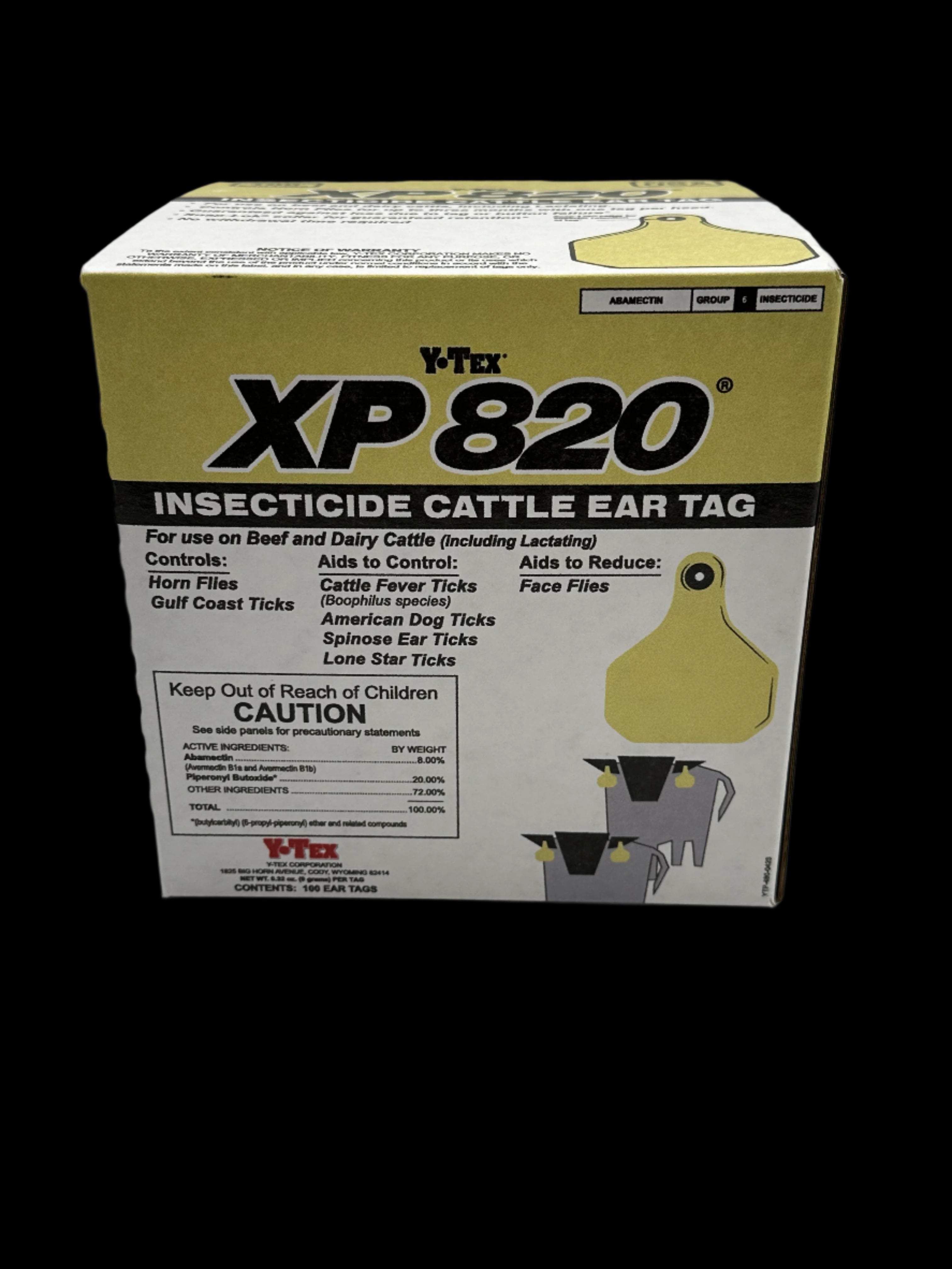 XP 820 Insecticide Cattle Ear Tag - Synergized - Yellow