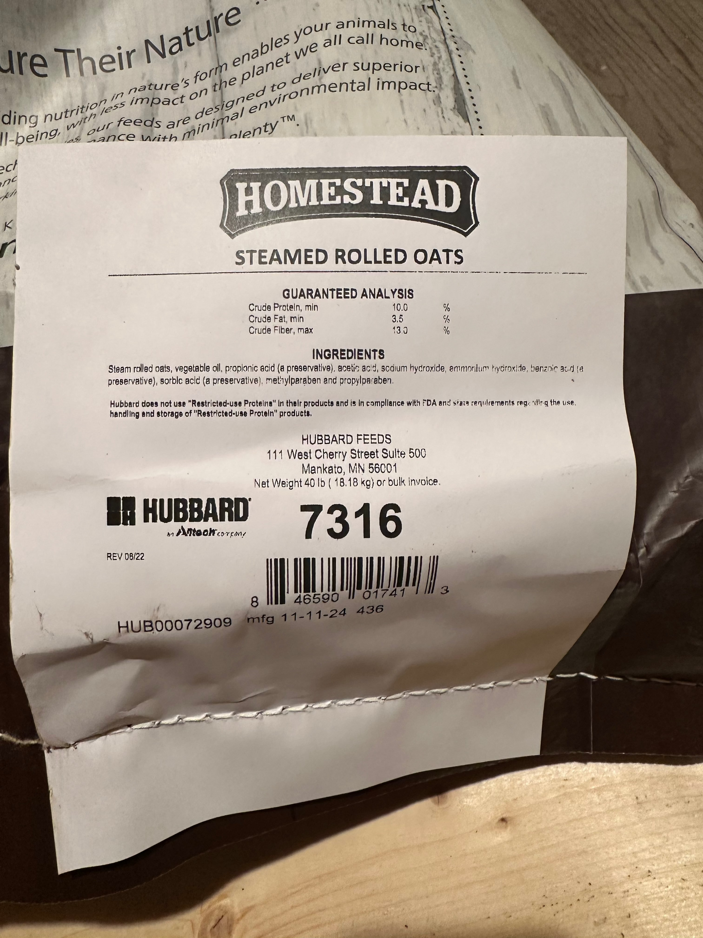 Homestead Steamed Rolled Oats