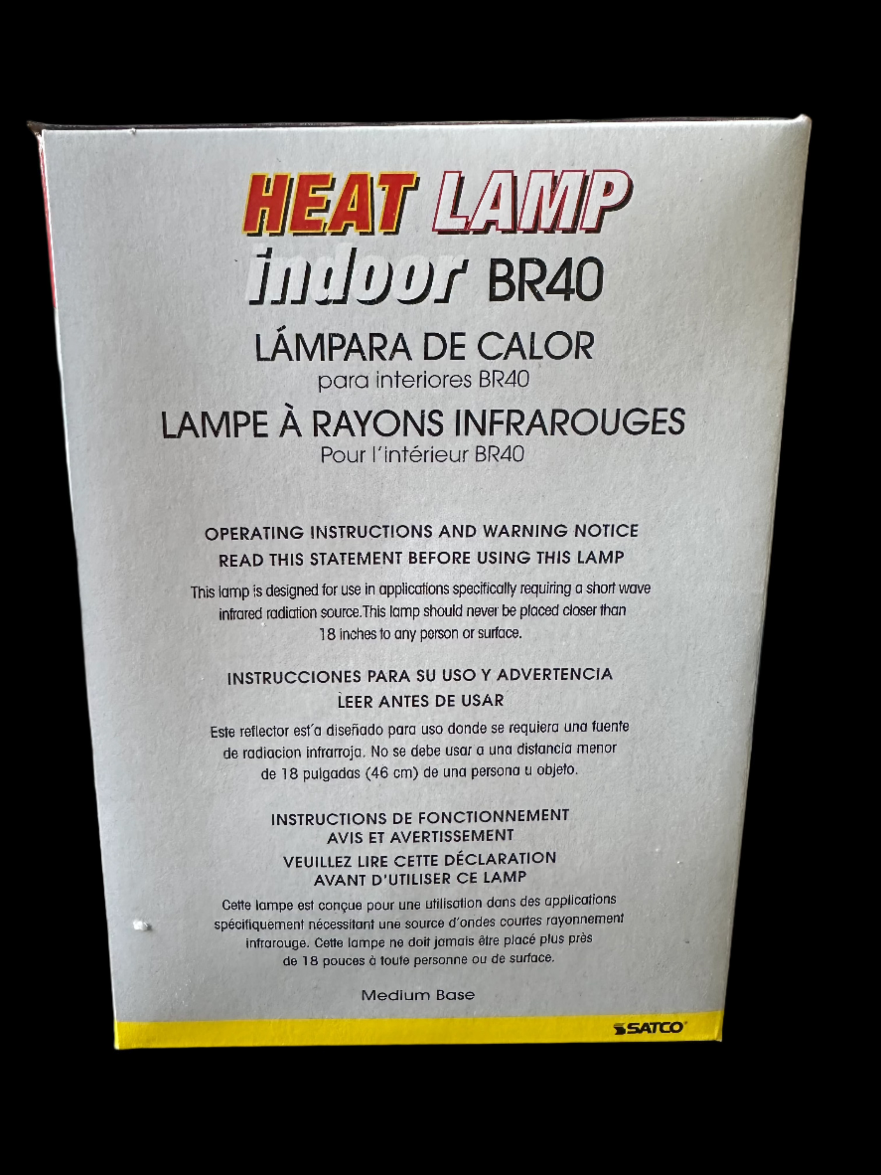 Satco Clear Heat Lamp Bulb - 125 Watt - BR40