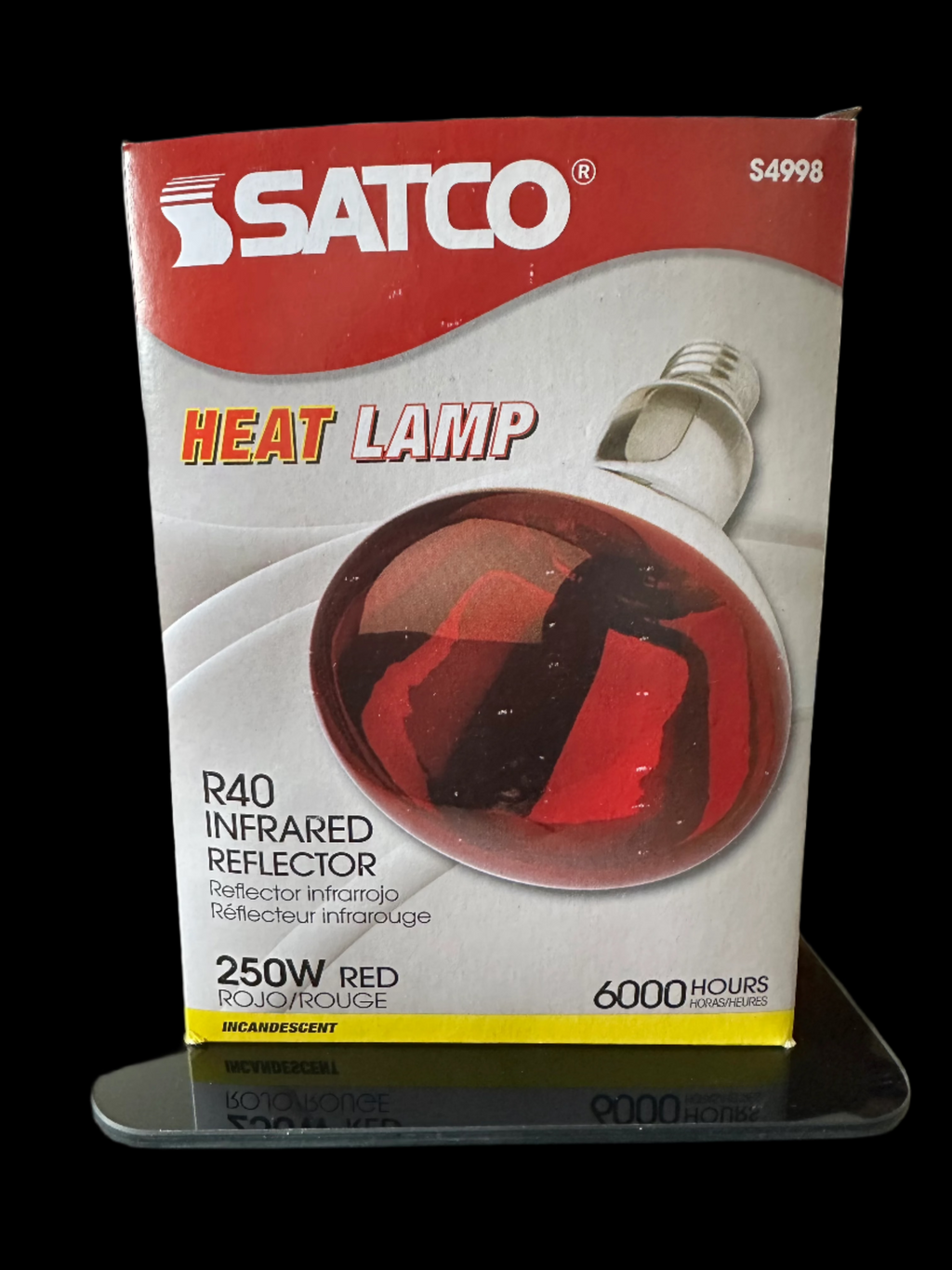 Satco Red Heat Lamp Bulb - 250 Watt - R40
