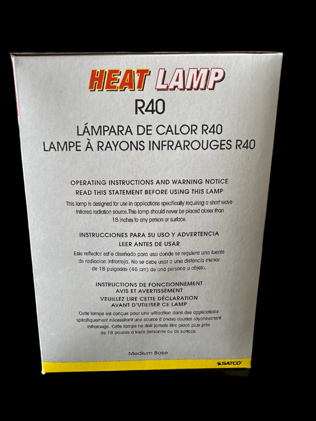 Satco Red Heat Lamp Bulb - 250 Watt - R40