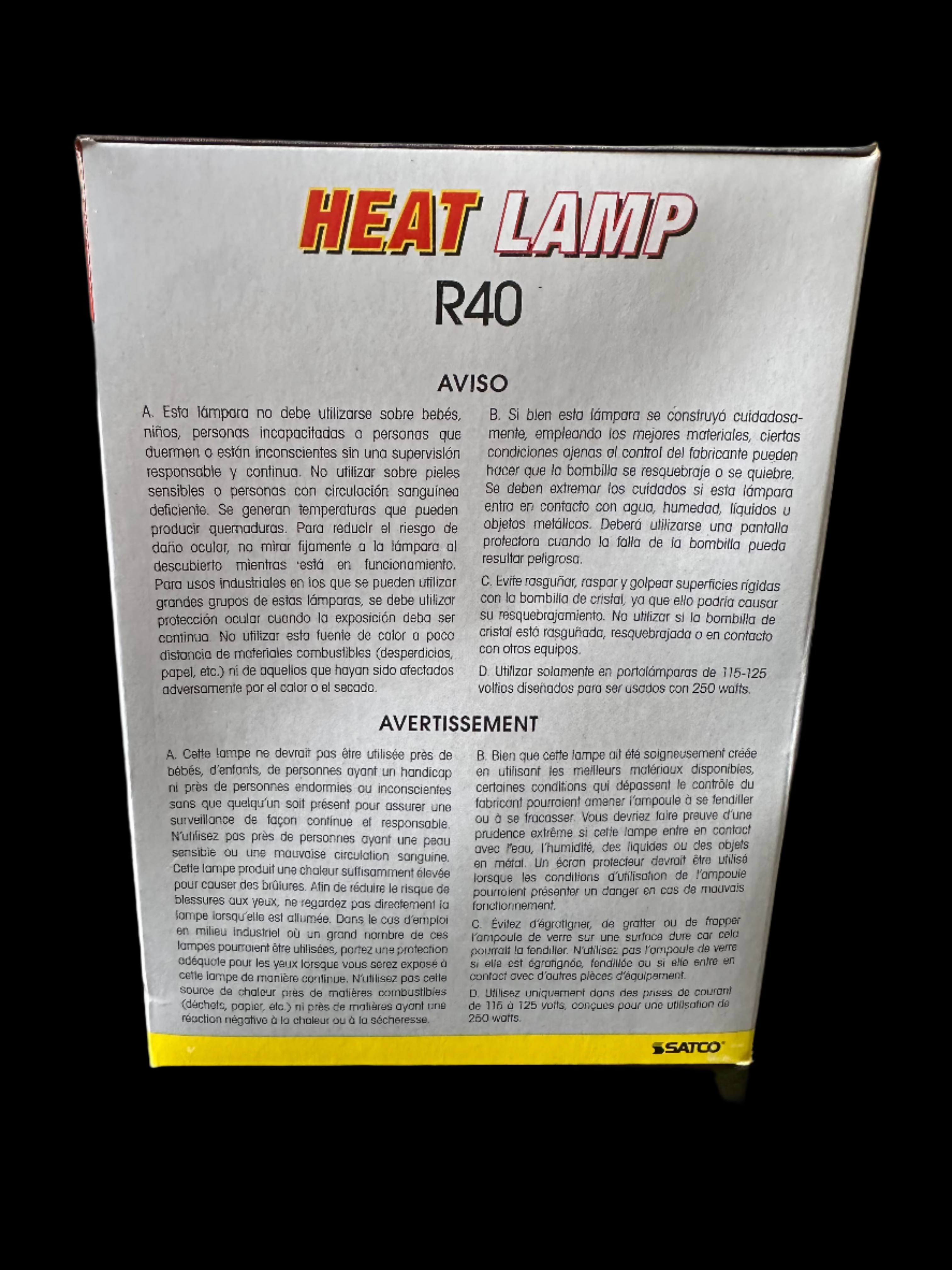 Satco Red Heat Lamp Bulb - 250 Watt - R40
