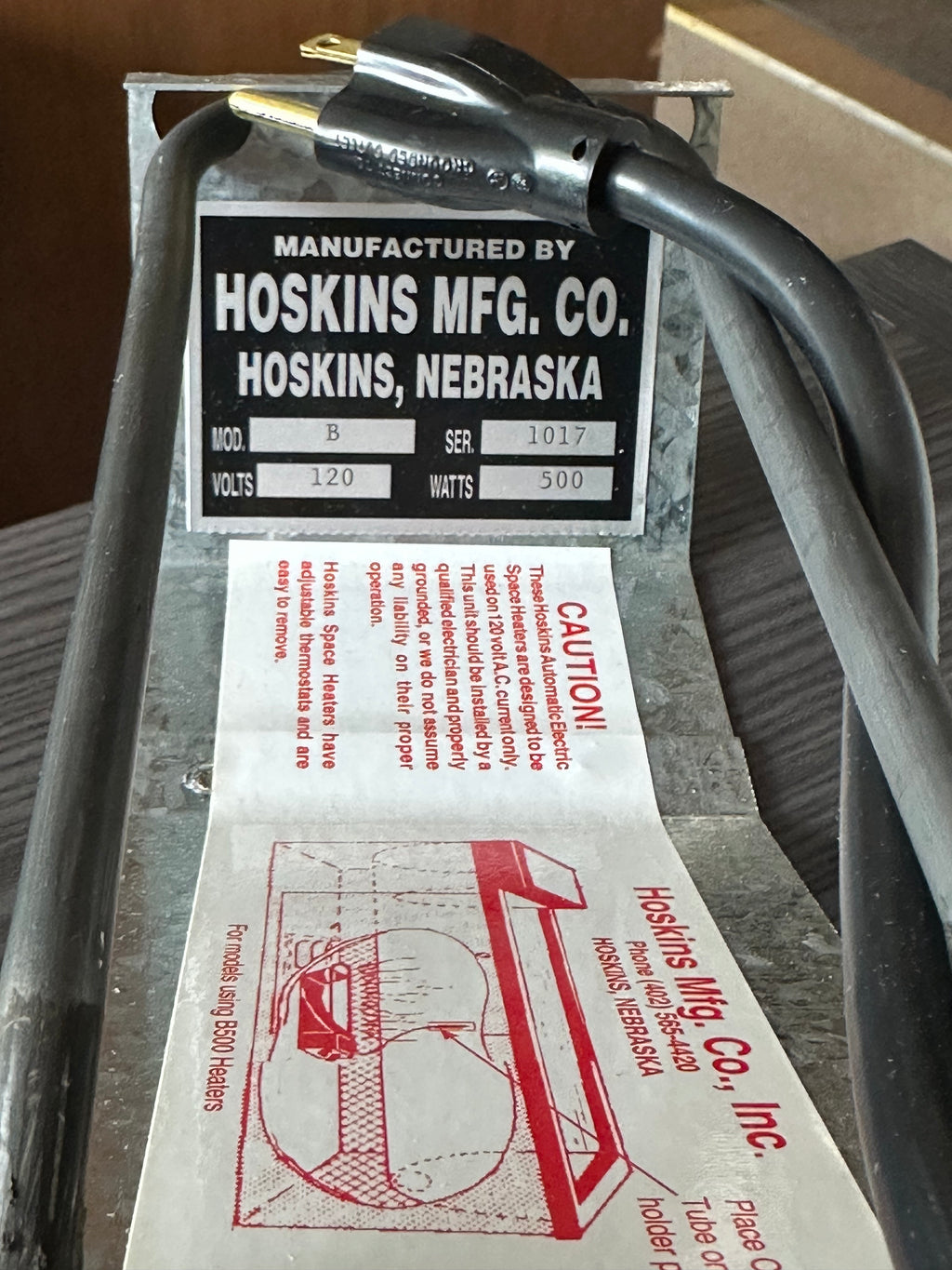 Hoskins Thermostat w/Heating Element - 500 W