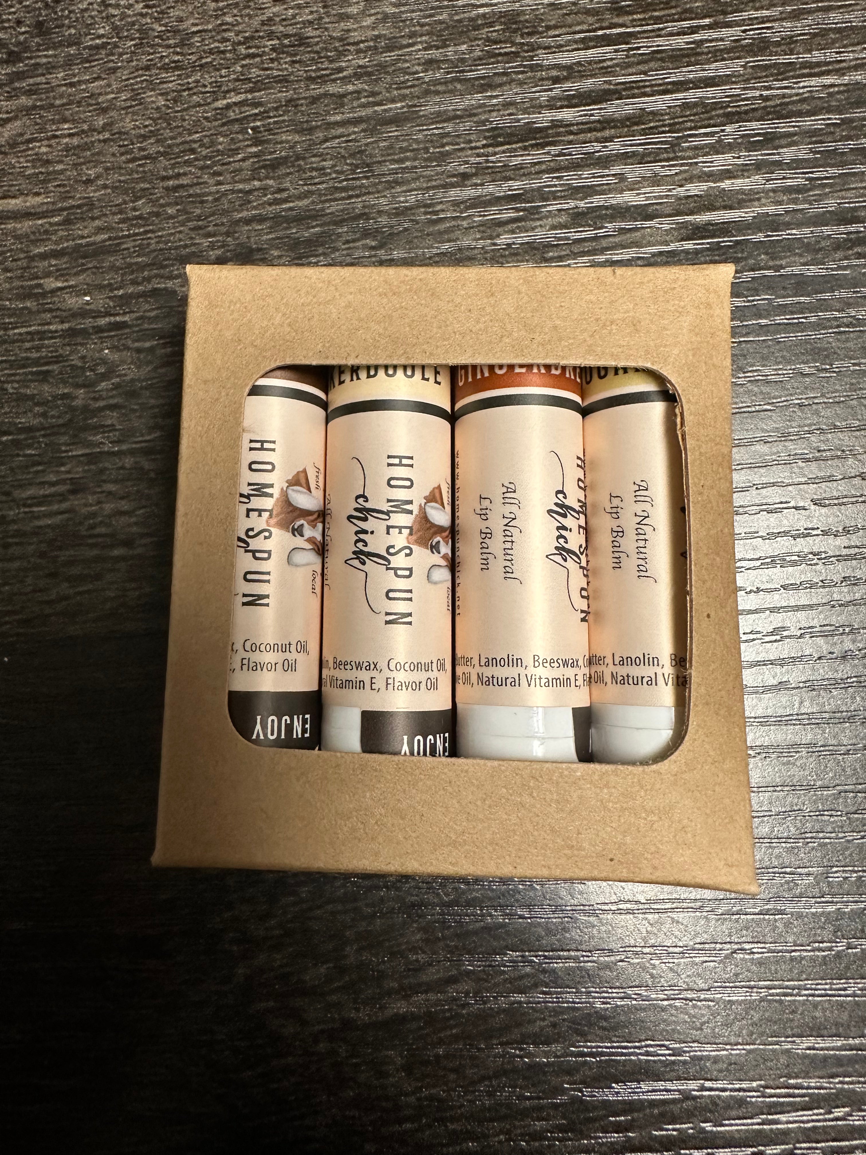 HomeSpun Chick Goat Milk Lip Balm - 4 Pack