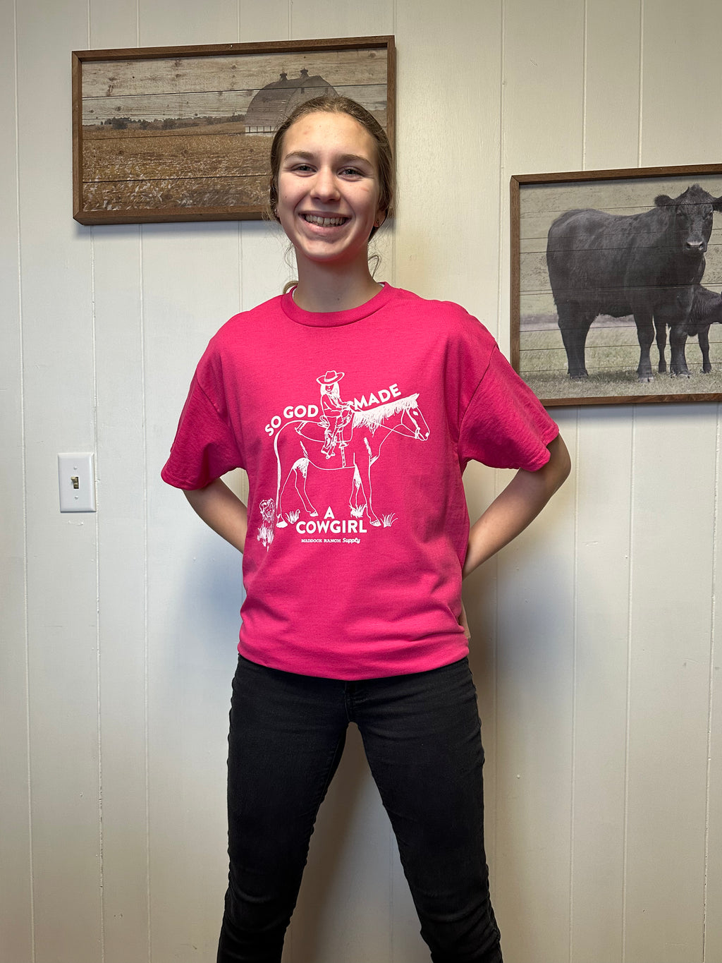 MRS God Made a Cowgirl Youth Tee
