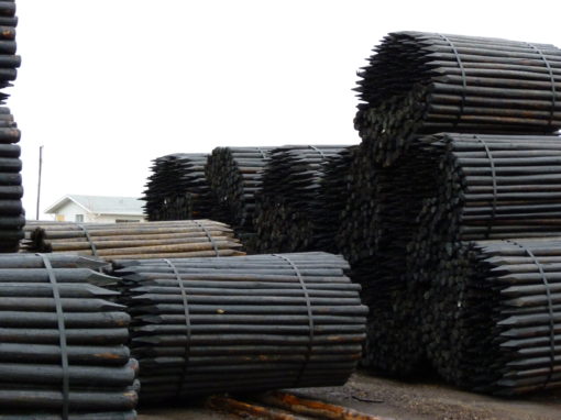 Black Penta Wood Posts - 8' Long - Blunt