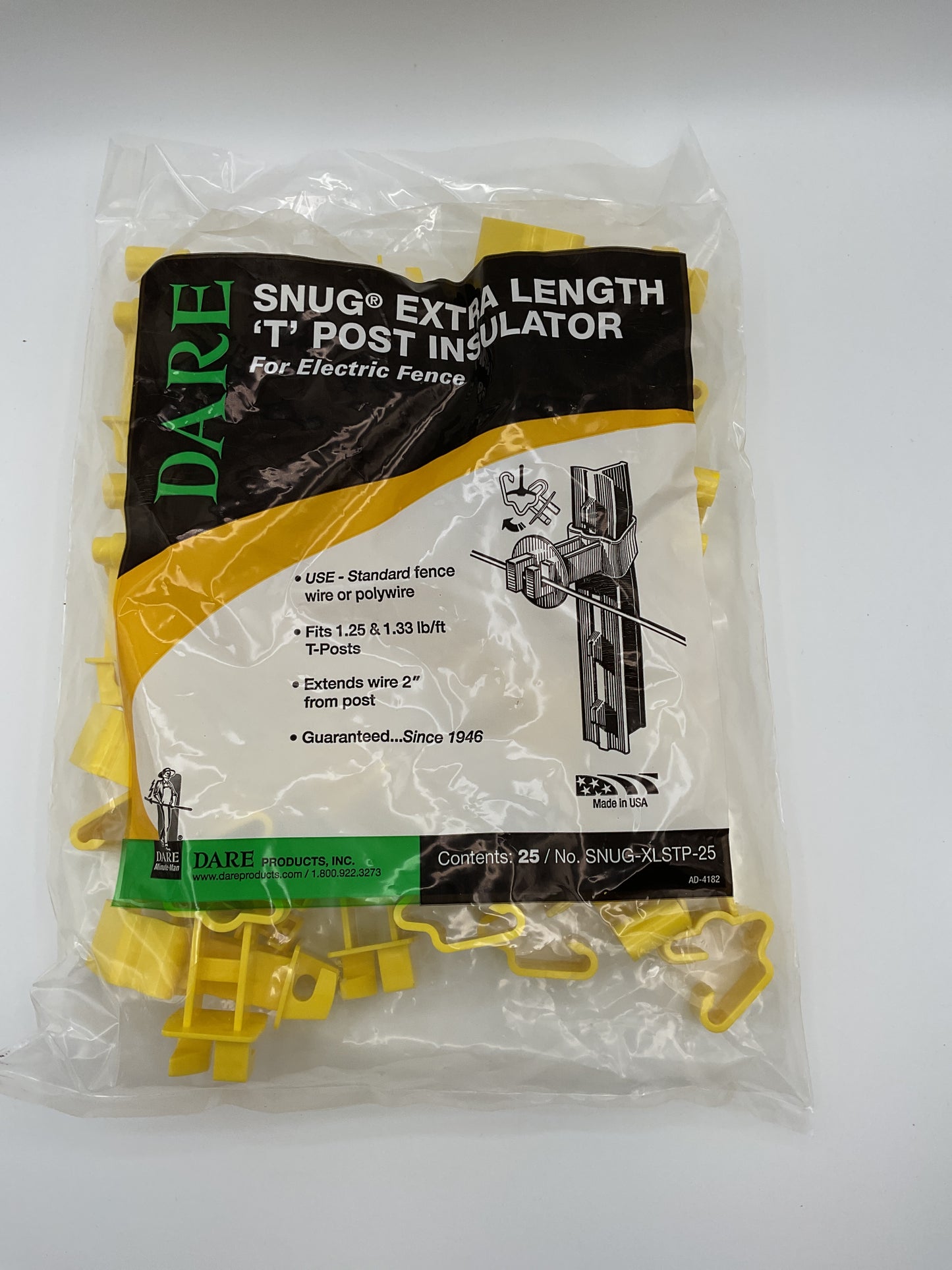 Dare Snug Extra Length T-Post Insulator - SNUG-XLSTP-25