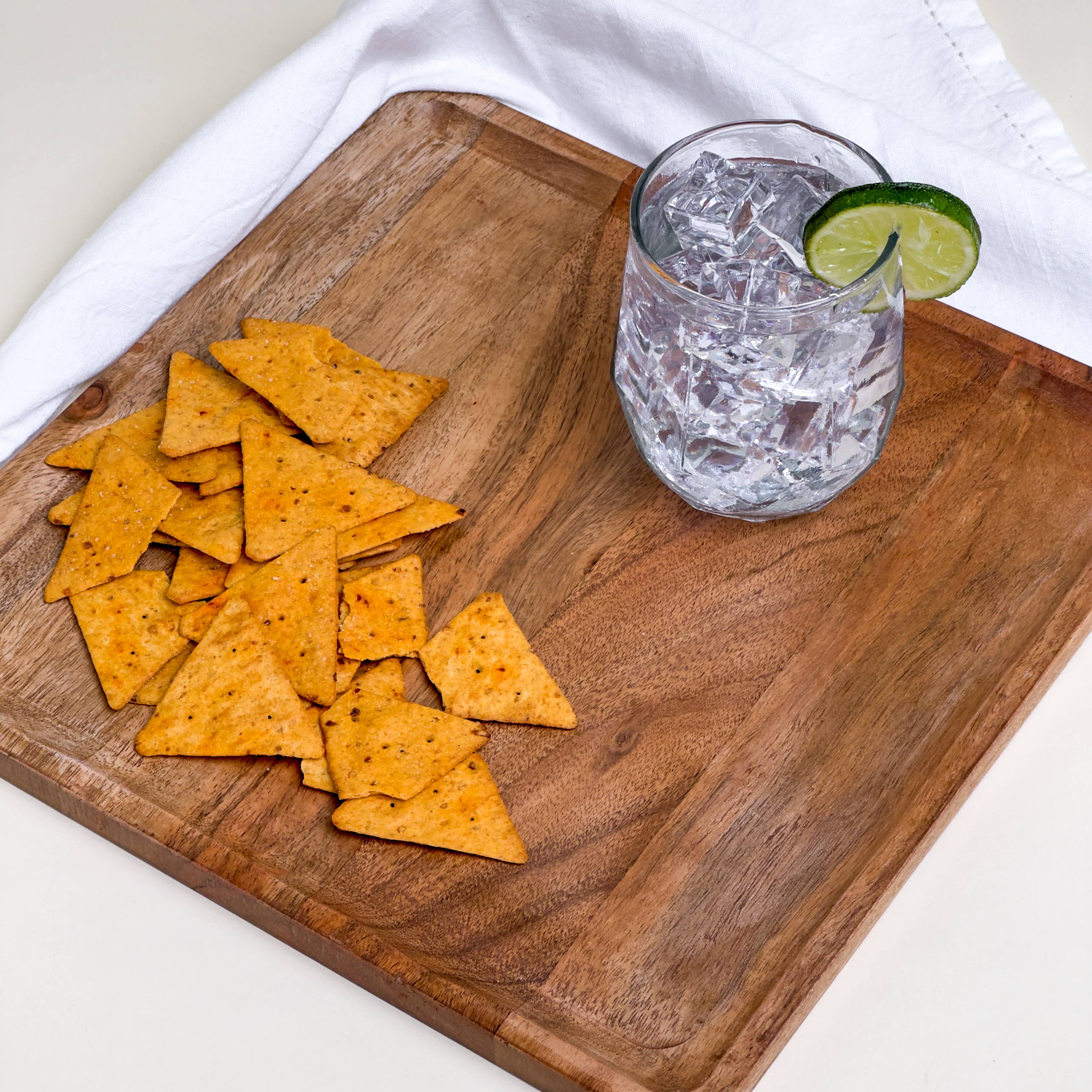 Rustic Wood Square Serving Tray - LG