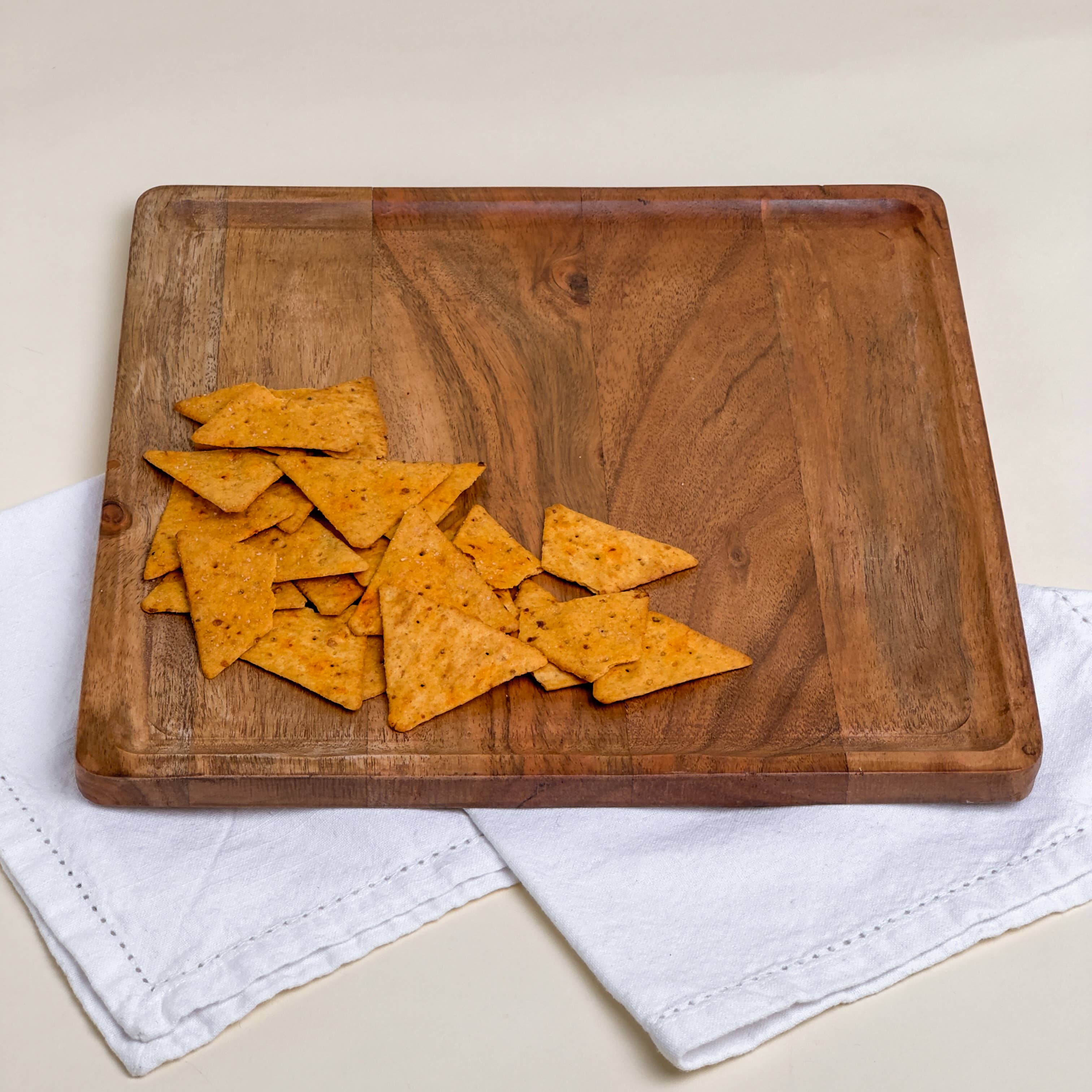 Rustic Wood Square Serving Tray - LG