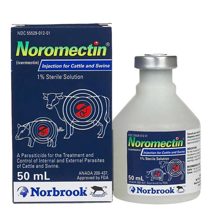 Ivermectin - Noromectin 1% Injectable Parasiticide - 50 mL