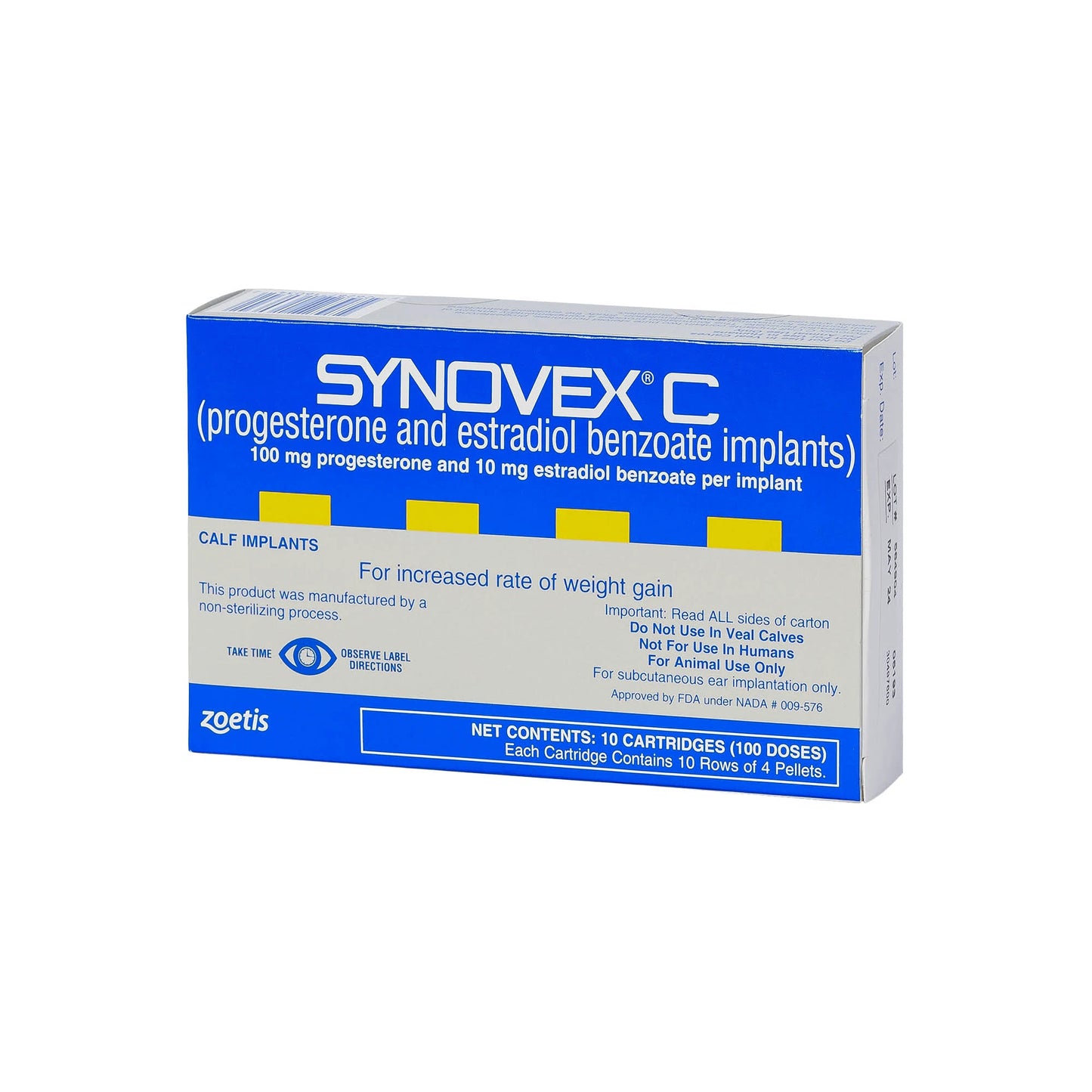 Synovex C (Progesterone and Estradiol Benzoate) Calf Implant, 100 Count