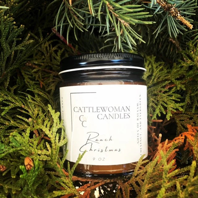 CattleWoman Candle - Ranch Christmas
